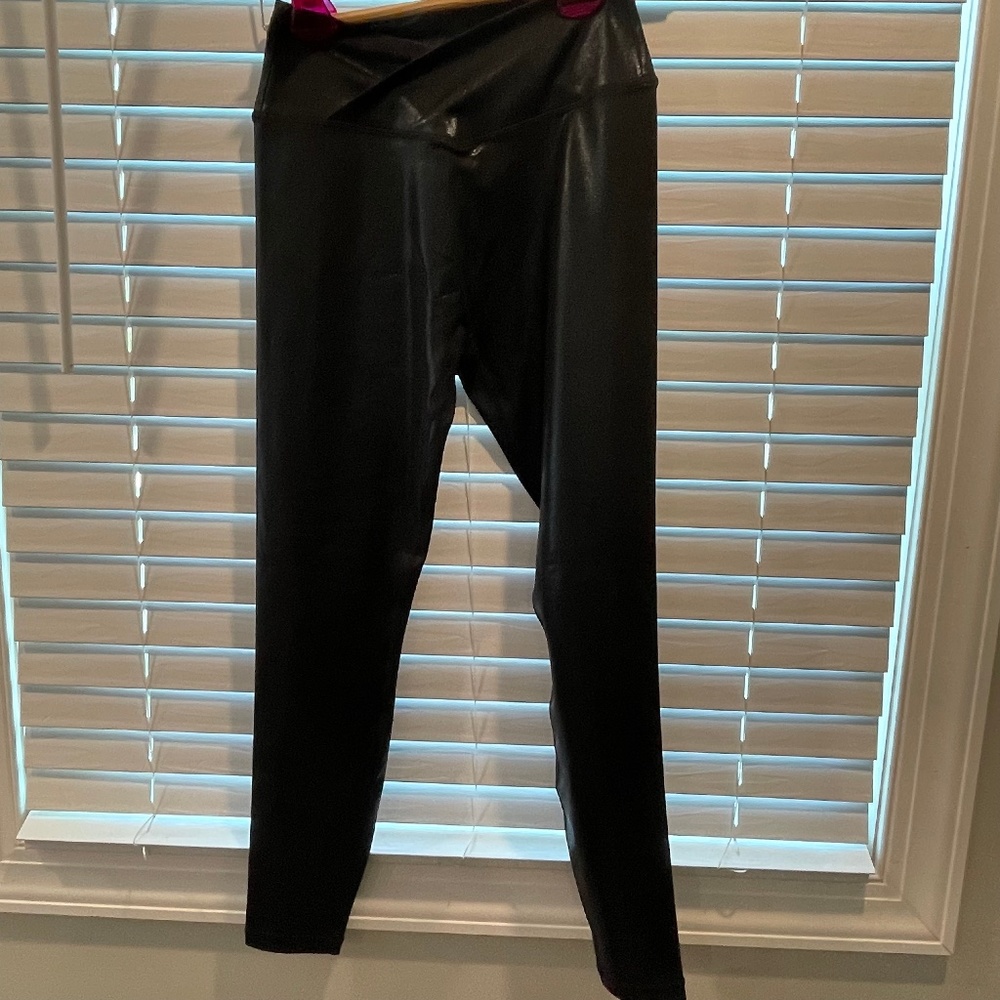 Curves N Combat Boots Black Shimmer Crossover Leggings